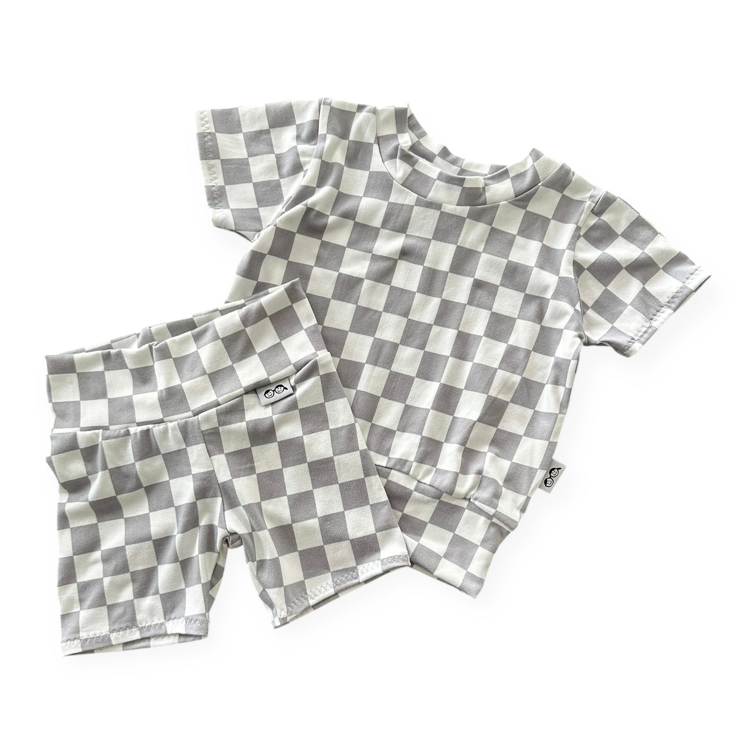 Grey Retro Checkered Summer Lounge Set