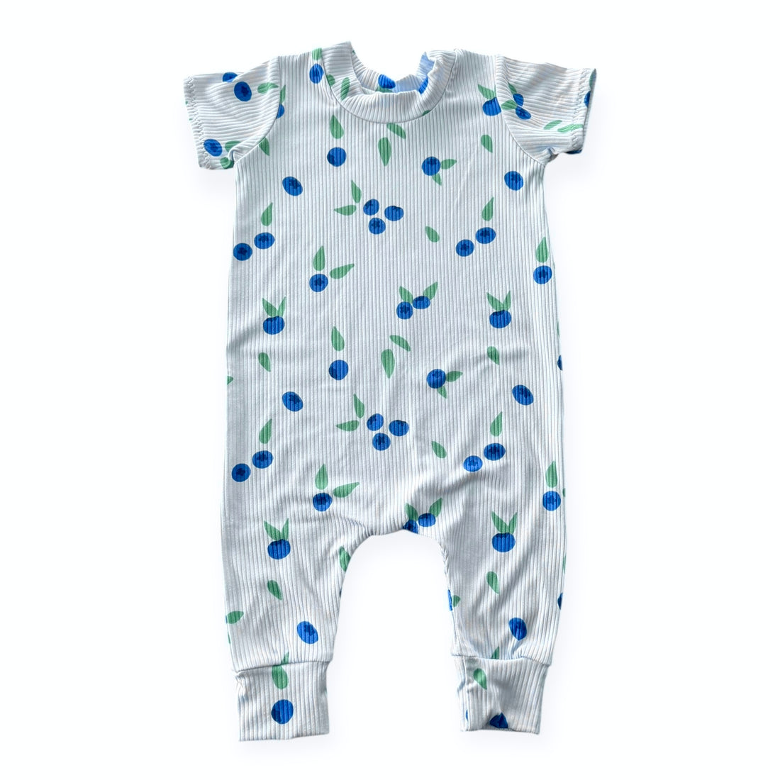 Blueberry Breeze Ribbed Harem Romper