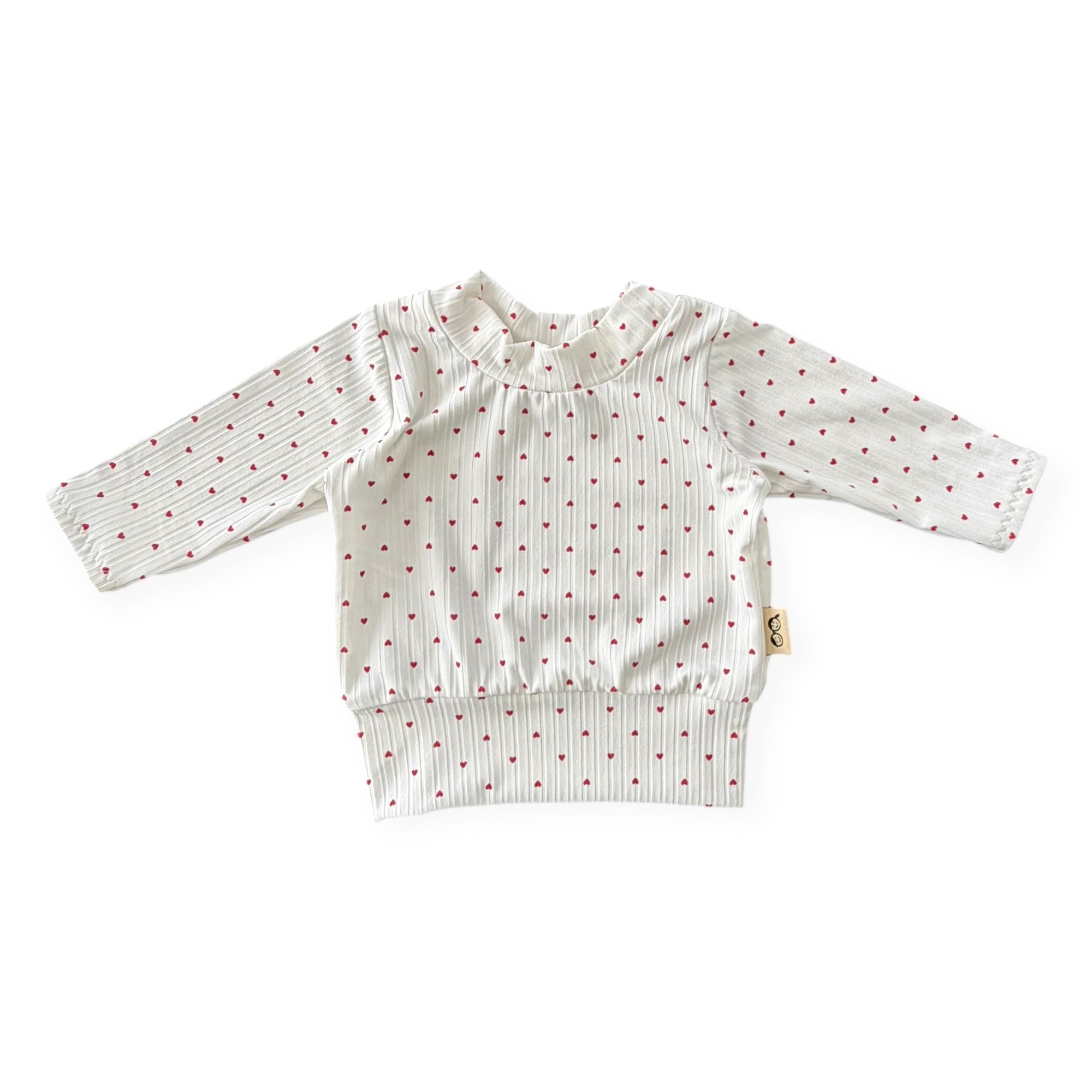 Little Red Hearts Ribbed Lounge Set