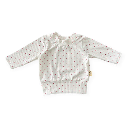 Little Red Hearts Ribbed Lounge Set