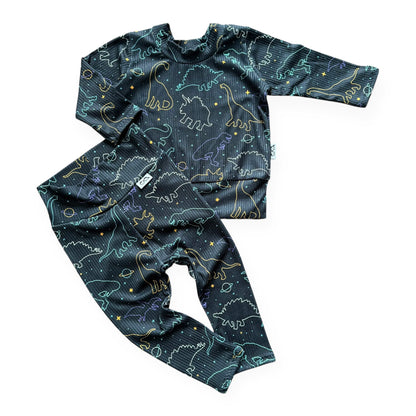 Cosmic Dino Nights Ribbed Lounge Set