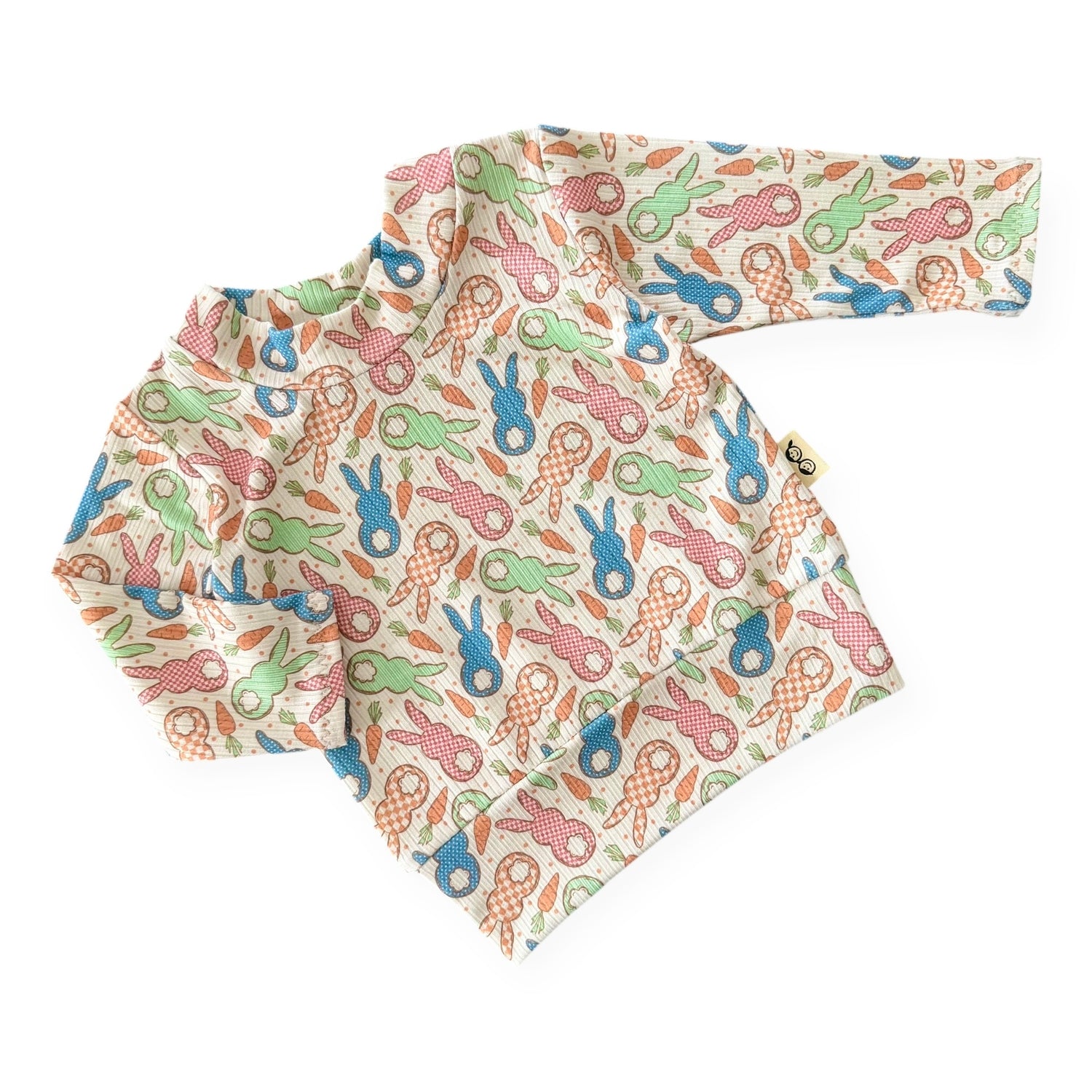 Gingham Easter Bunnies Ribbed Top - Short, Long or Sleeveless