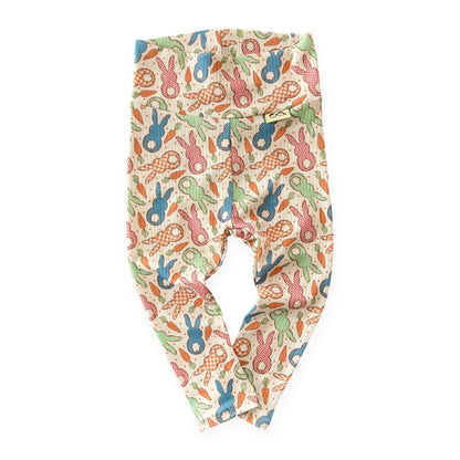 Gingham Easter Bunnies Ribbed Leggings