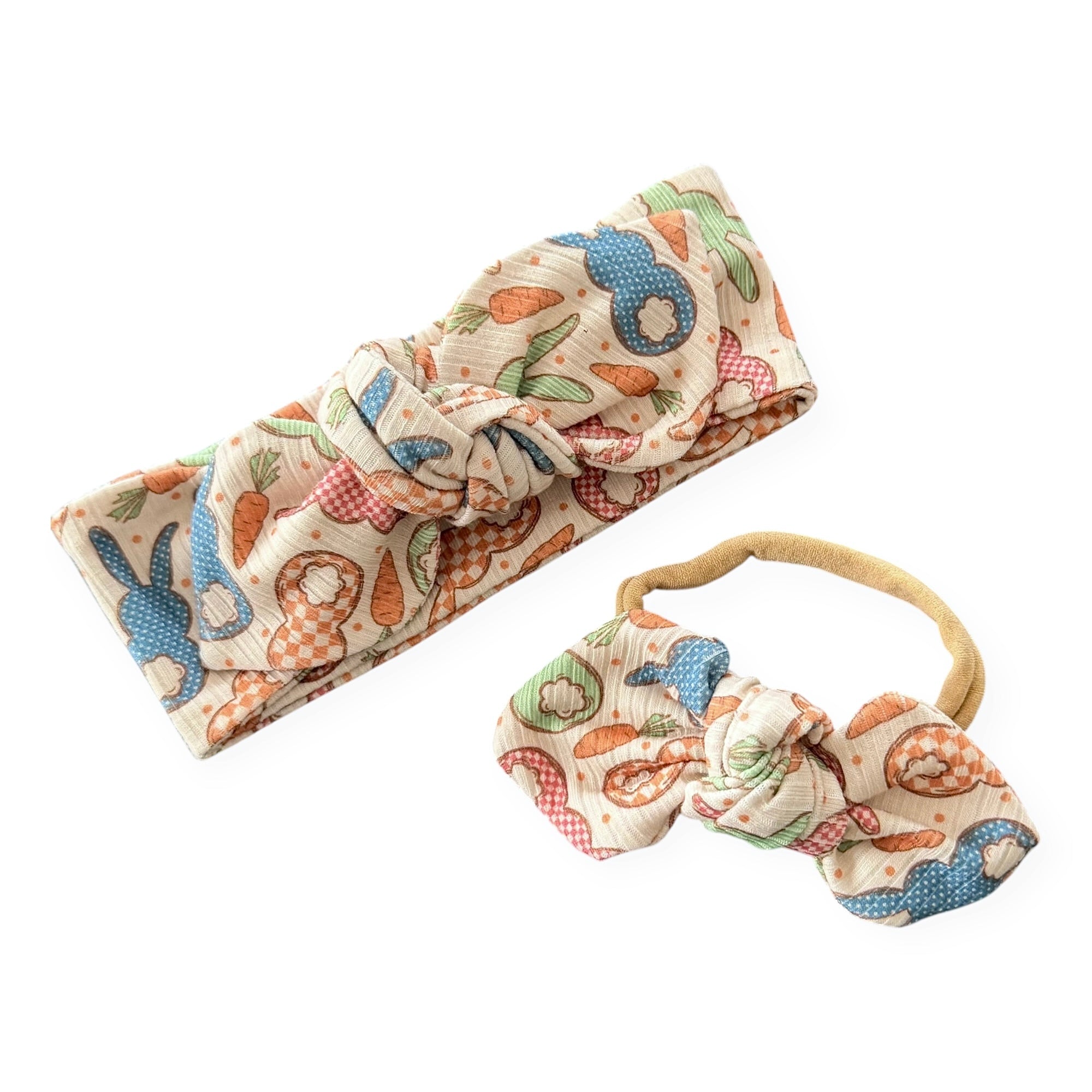 Gingham Easter Bunnies Ribbed Headbands