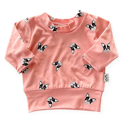 Peach French Bulldog Top | Short, Long, or Sleeveless Puppy Shirt