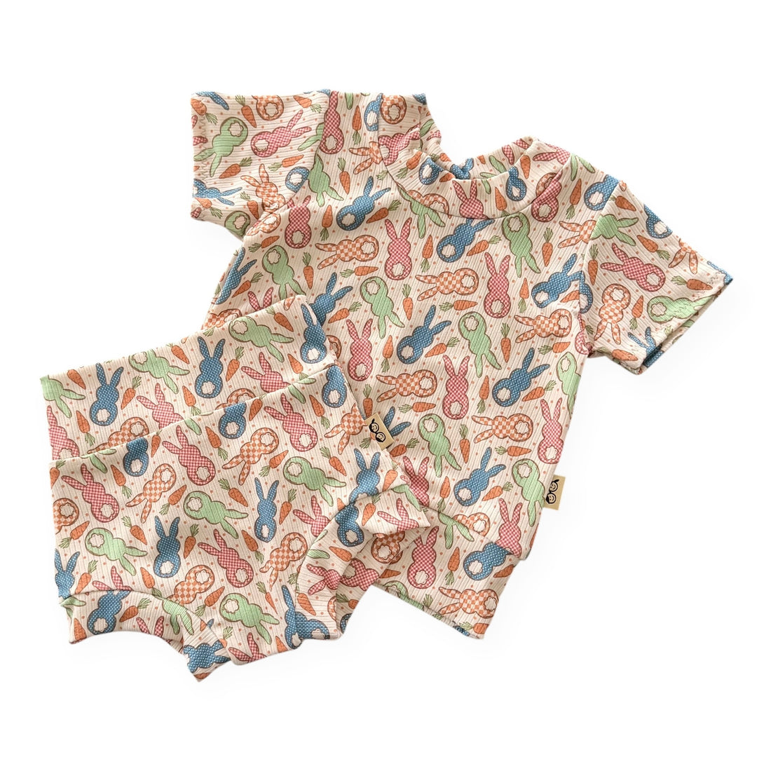 Gingham Easter Bunnies Ribbed Summer Lounge Set