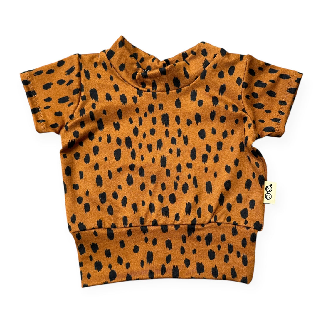 Tan Brush Spots and Black Ribbed Summer Lounge Set
