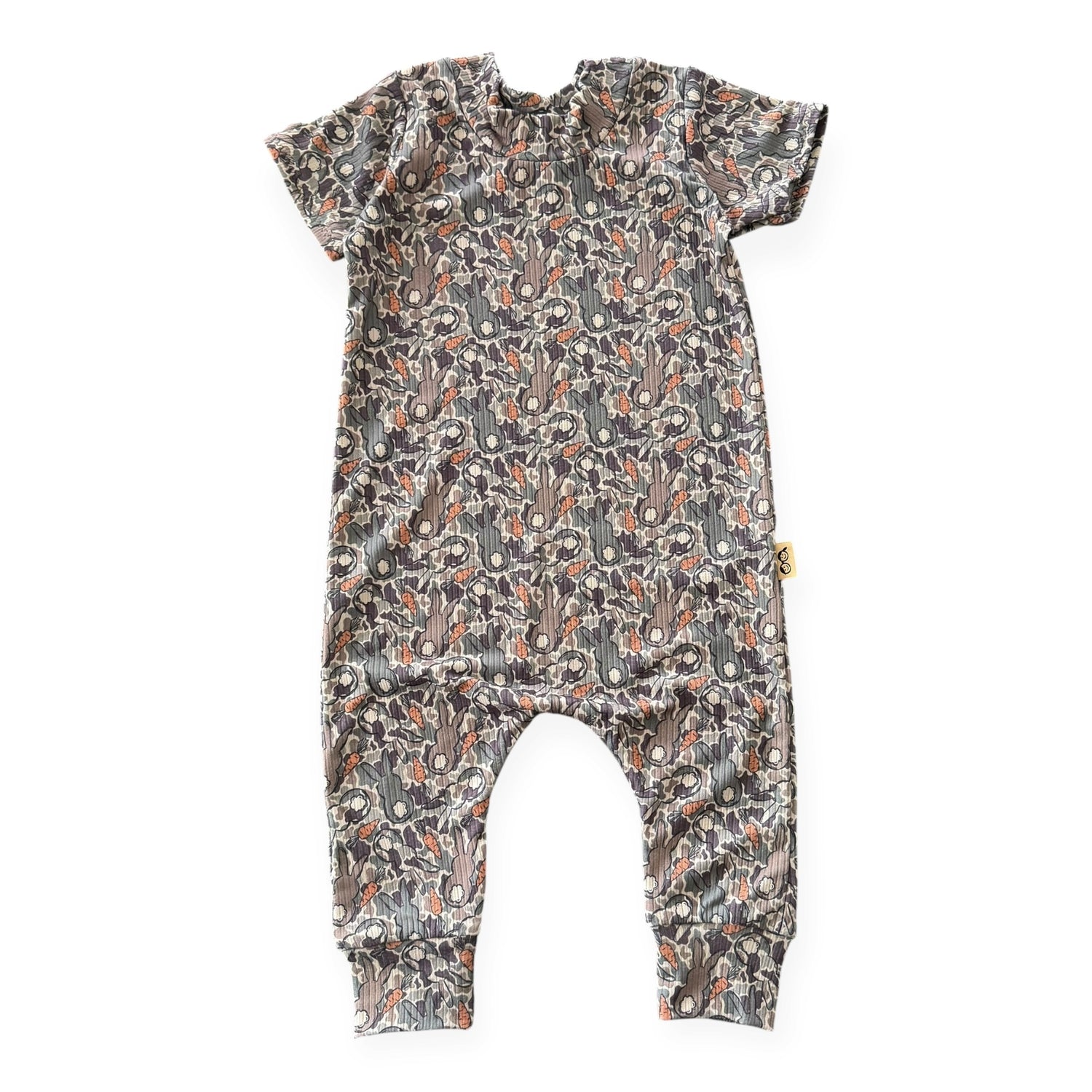 Easter Bunny Camo Ribbed Harem Romper