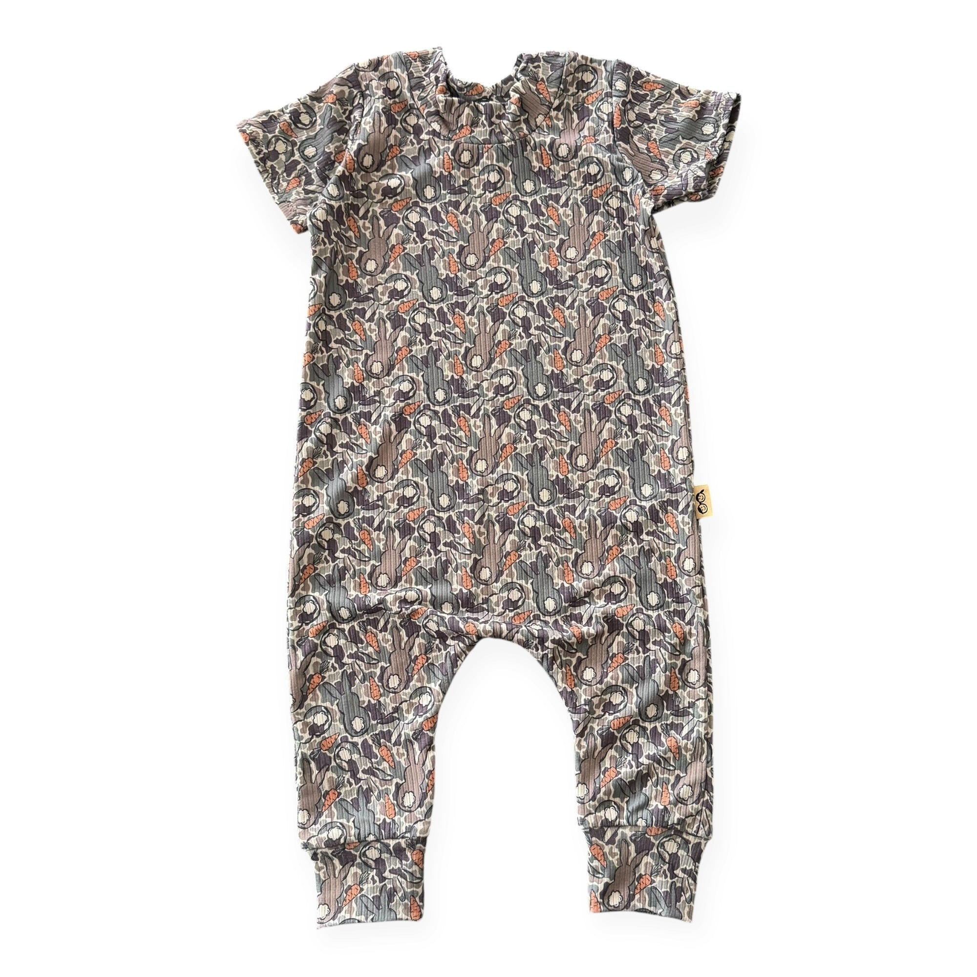 Easter Bunny Camo Ribbed Harem Romper