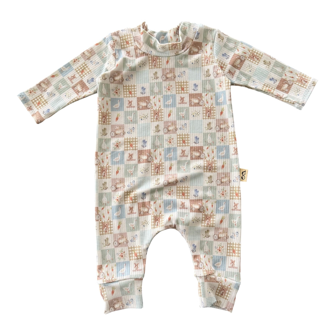 Countryside Patchwork Ribbed Harem Romper