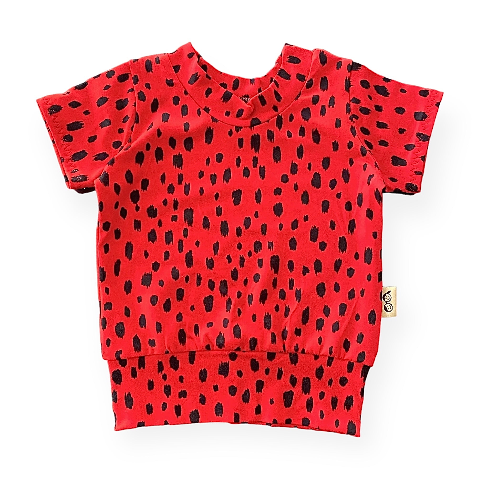 Red Brush Spots Summer Lounge Top 