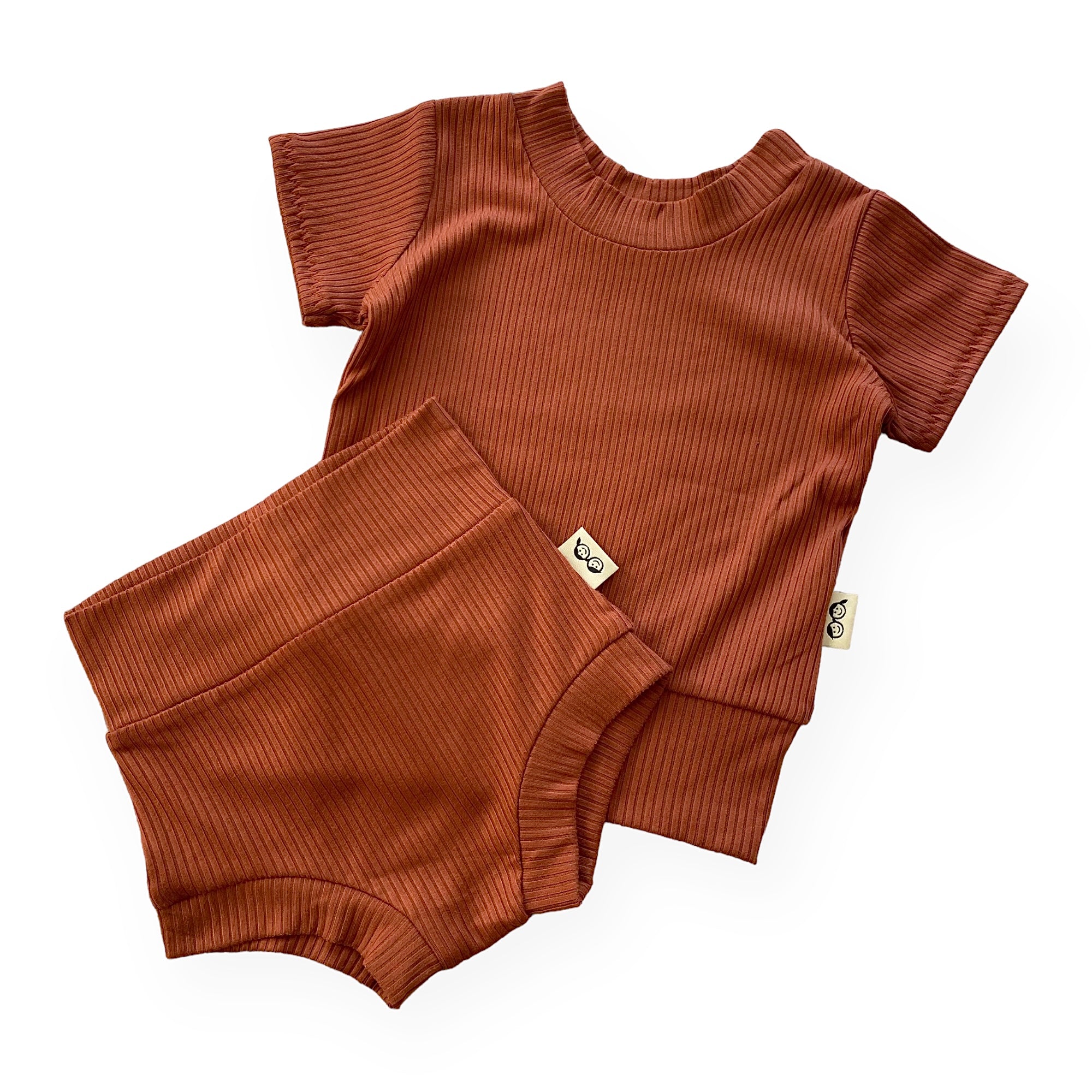 Rust Ribbed Summer Lounge Set