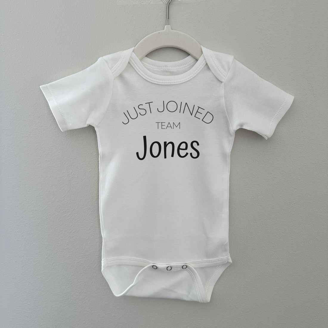 Custom “Just Joined Team” Bodysuit