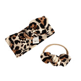 Taupe Leopard Ribbed Headbands