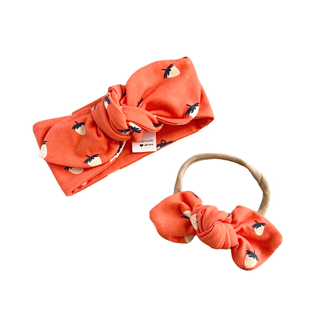 Coral Strawberries Headbands