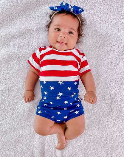 Red/White Stripe and Navy Stars Summer Lounge Set