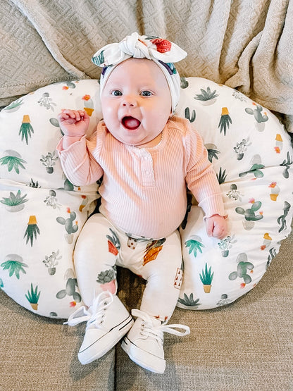 Cactus Pots on White Leggings and/or Headbands