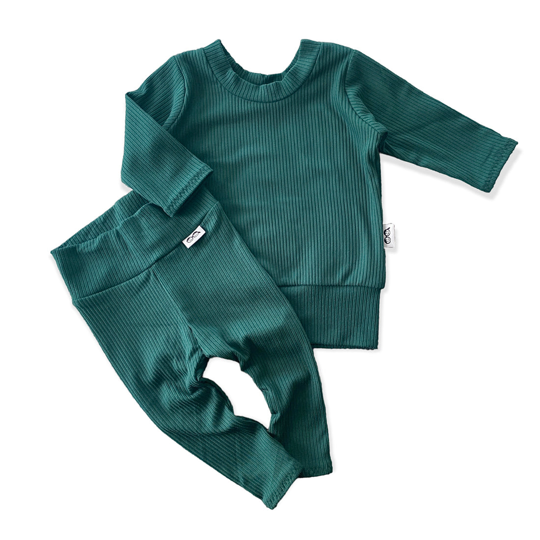 Hunter Green Ribbed Lounge Set