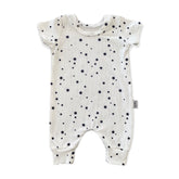 My Lucky Stars on White Ribbed Harem Romper