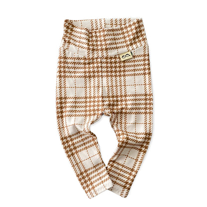 Neutral Plaid Leggings and/or Headbands