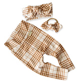 Neutral Plaid Leggings and/or Headbands