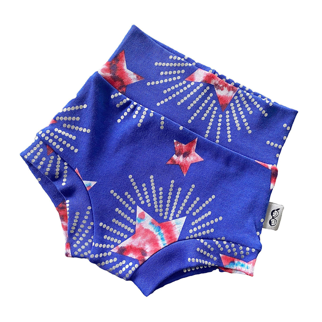 Patriotic Tie Dye Star on Blue Bummies