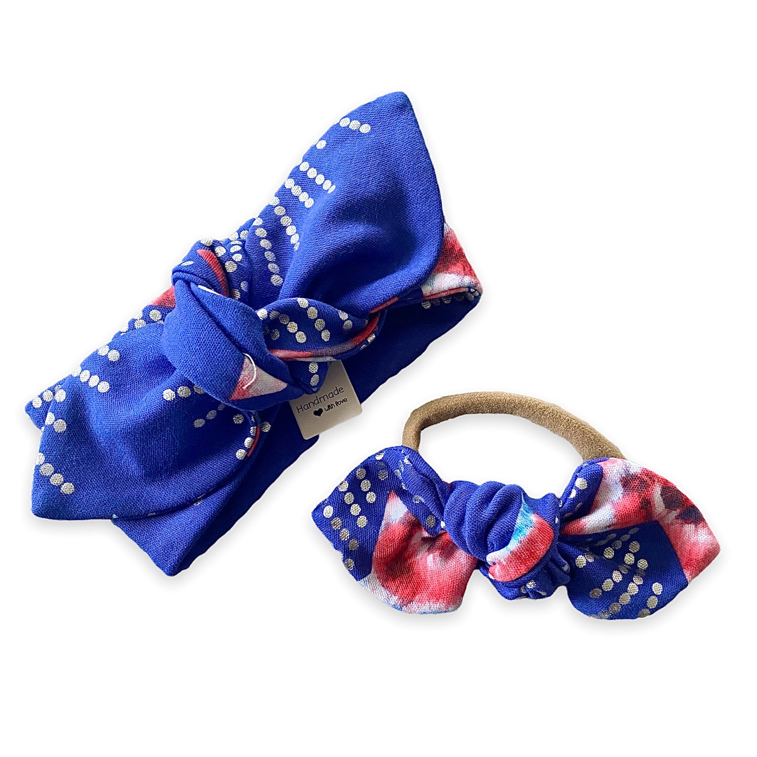 Patriotic Tie Dye Star on Blue Headbands
