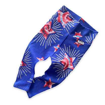 Patriotic Tie Dye Star on Blue Leggings