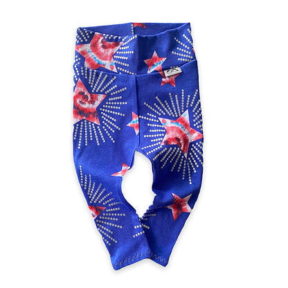 Patriotic Tie Dye Star on Blue Leggings