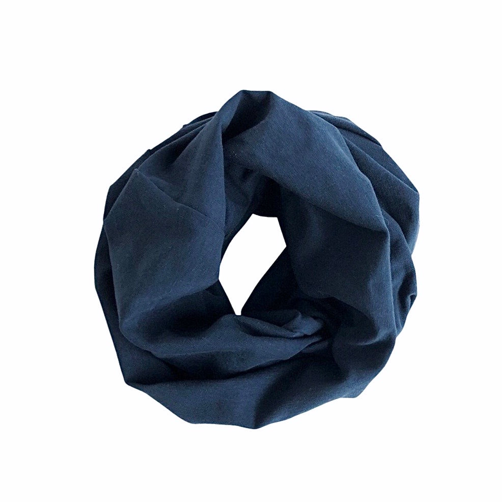 Navy Slouchy Beanie and Infinity Scarf