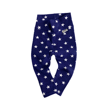 Navy Stars Leggings and/or Red White Striped Headbands