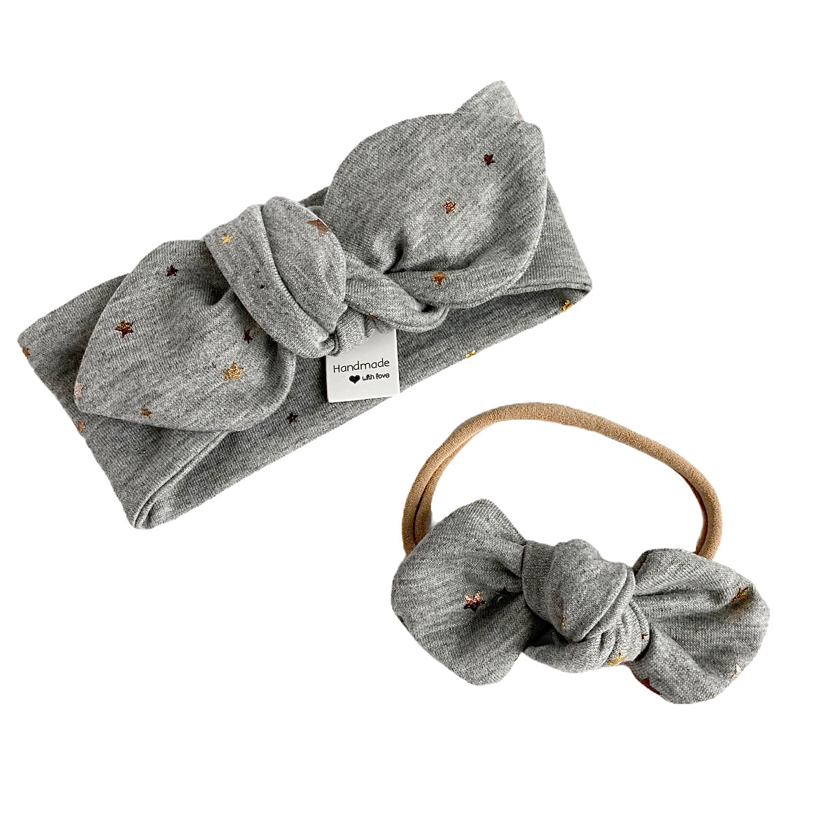 Foil Stars on Heather Gray Bummies and/or Headbands