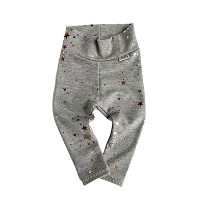 Foil Stars on Heather Gray Leggings