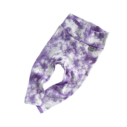 Purple Tie Dye Rib Leggings and/or Knot Beanie Hat