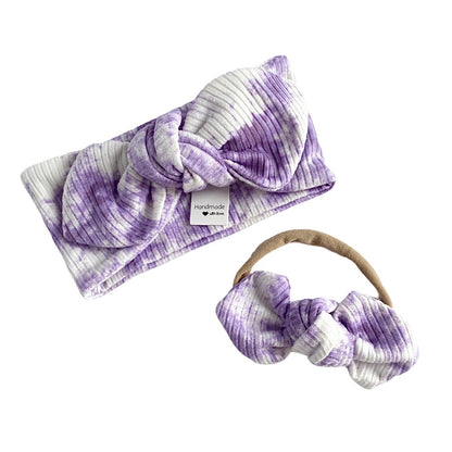 Purple Tie Dye Rib Leggings and/or Headbands