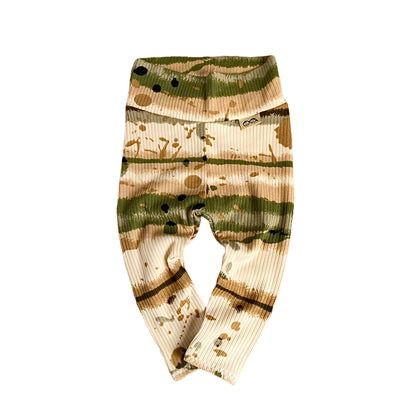 Olive Abstract Striped Rib Leggings and/or Headbands