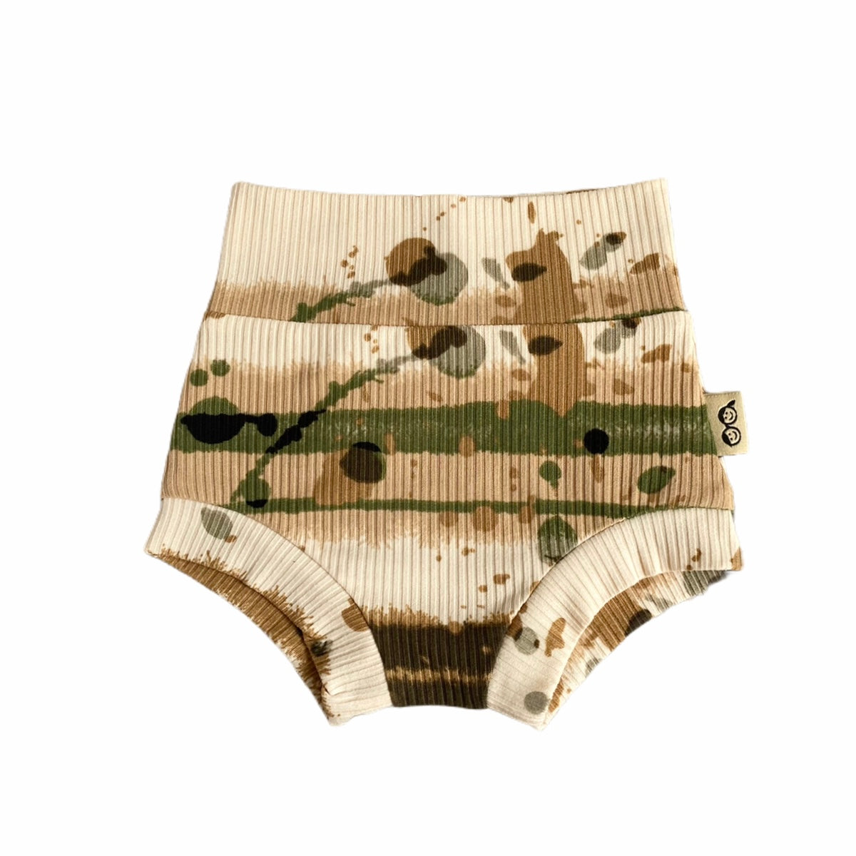 Olive Abstract Striped Rib Bummies