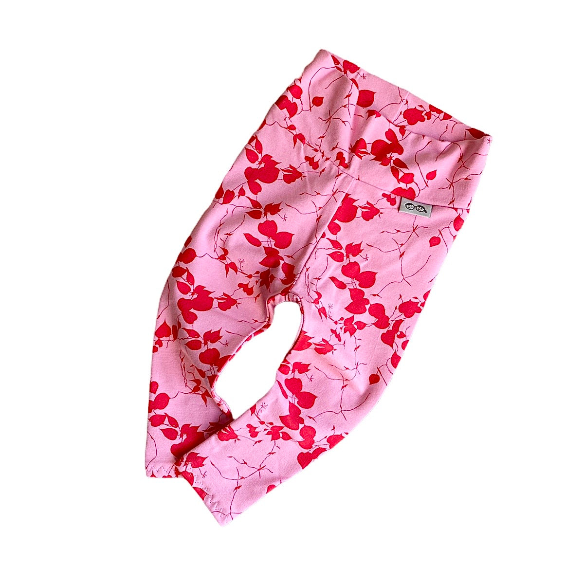 Red Leaves on Pink Leggings and/or Headbands