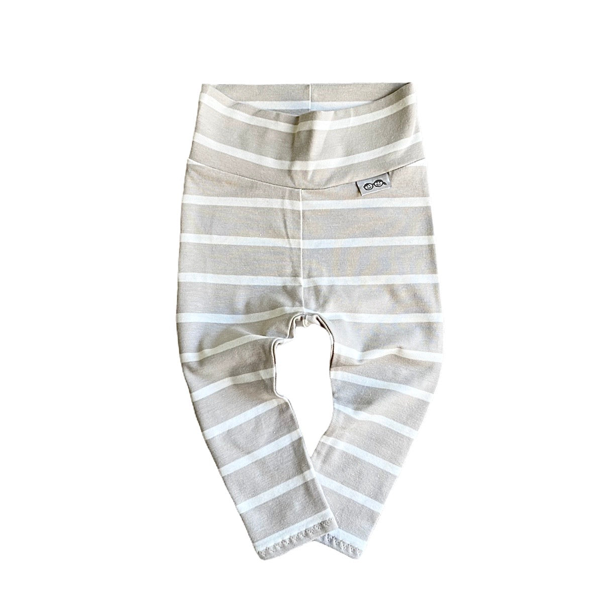 Grey White Striped Leggings