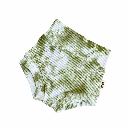 Olive Green Tie Dye Ribbed Bummies