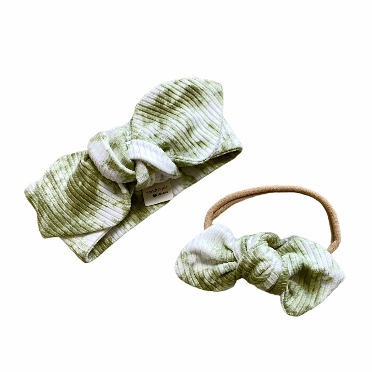 Olive Green Tie Dye Rib Bummies and/or Headbands