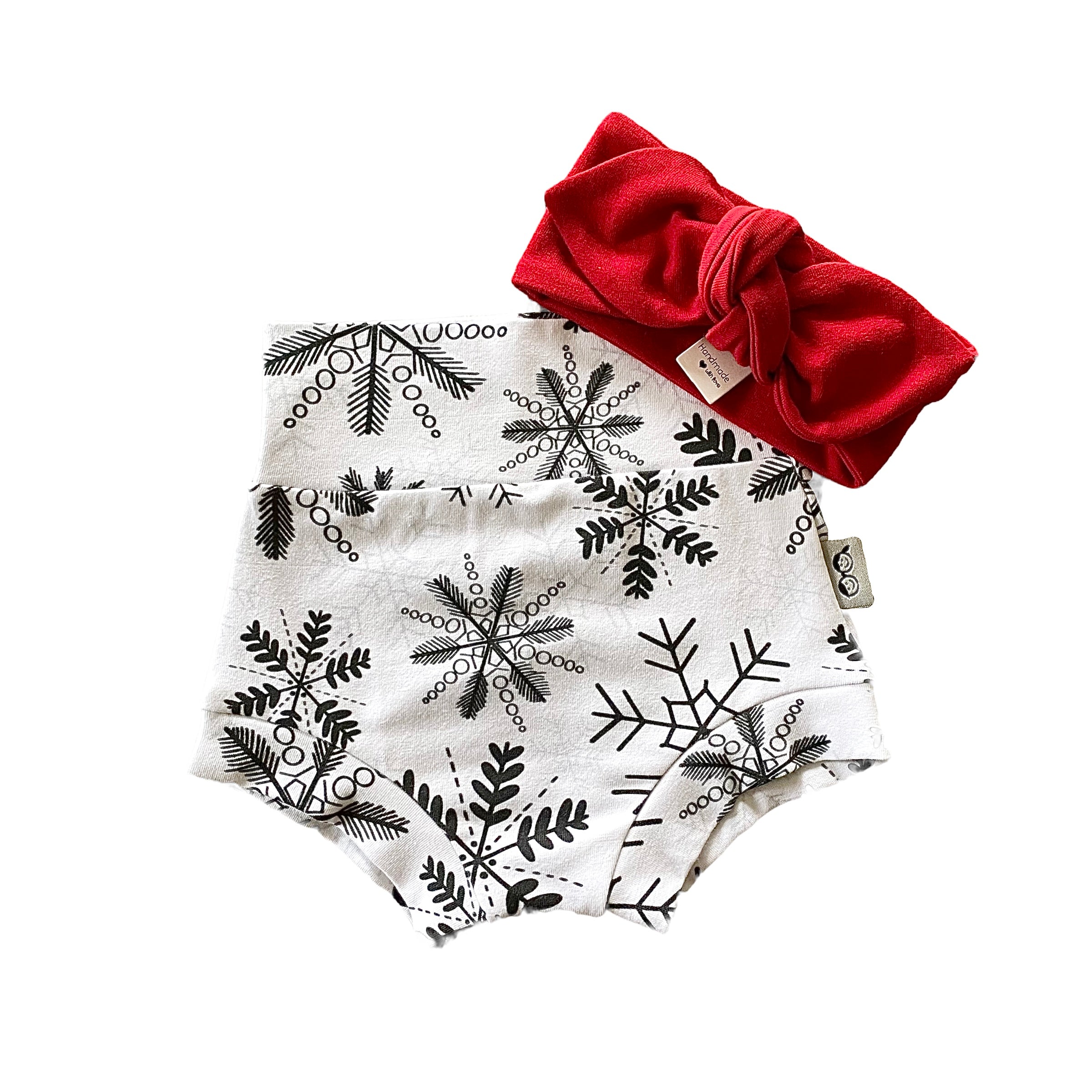 Snowflakes Mix and Match Bummies with Red Headband
