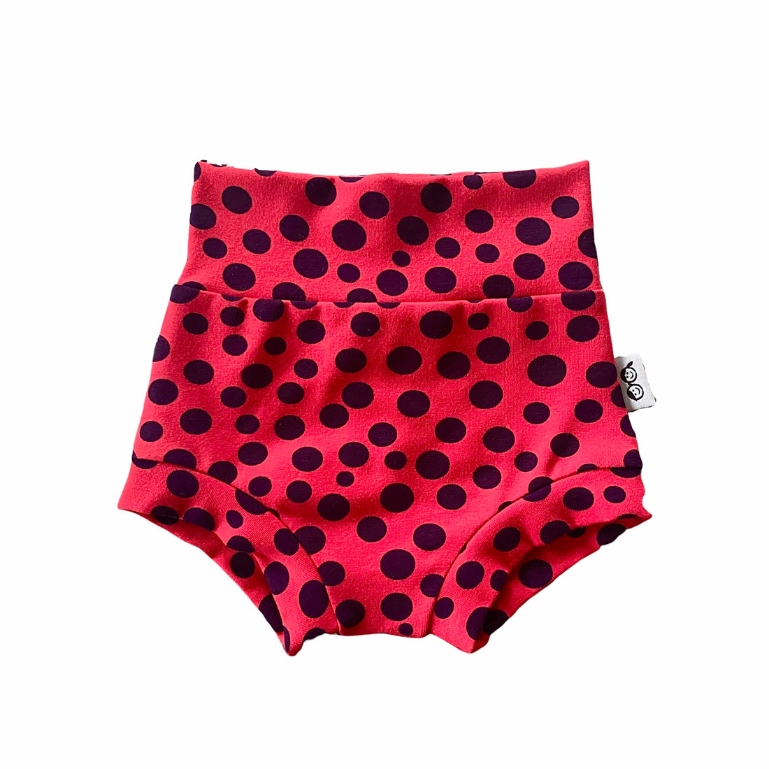 Navy Blue Dots on Red Bummies