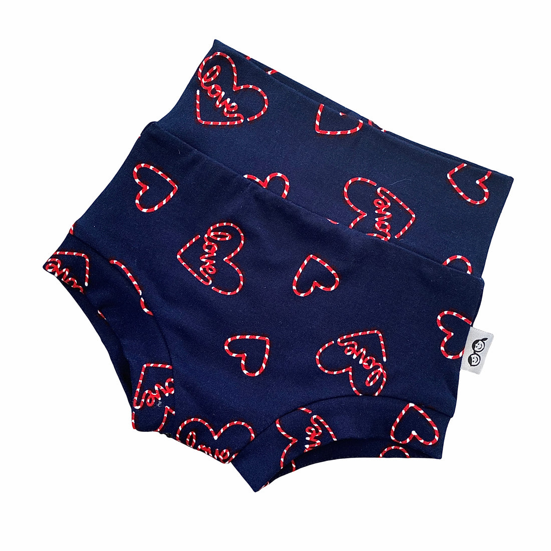 Love Hearts on Blue Bummies