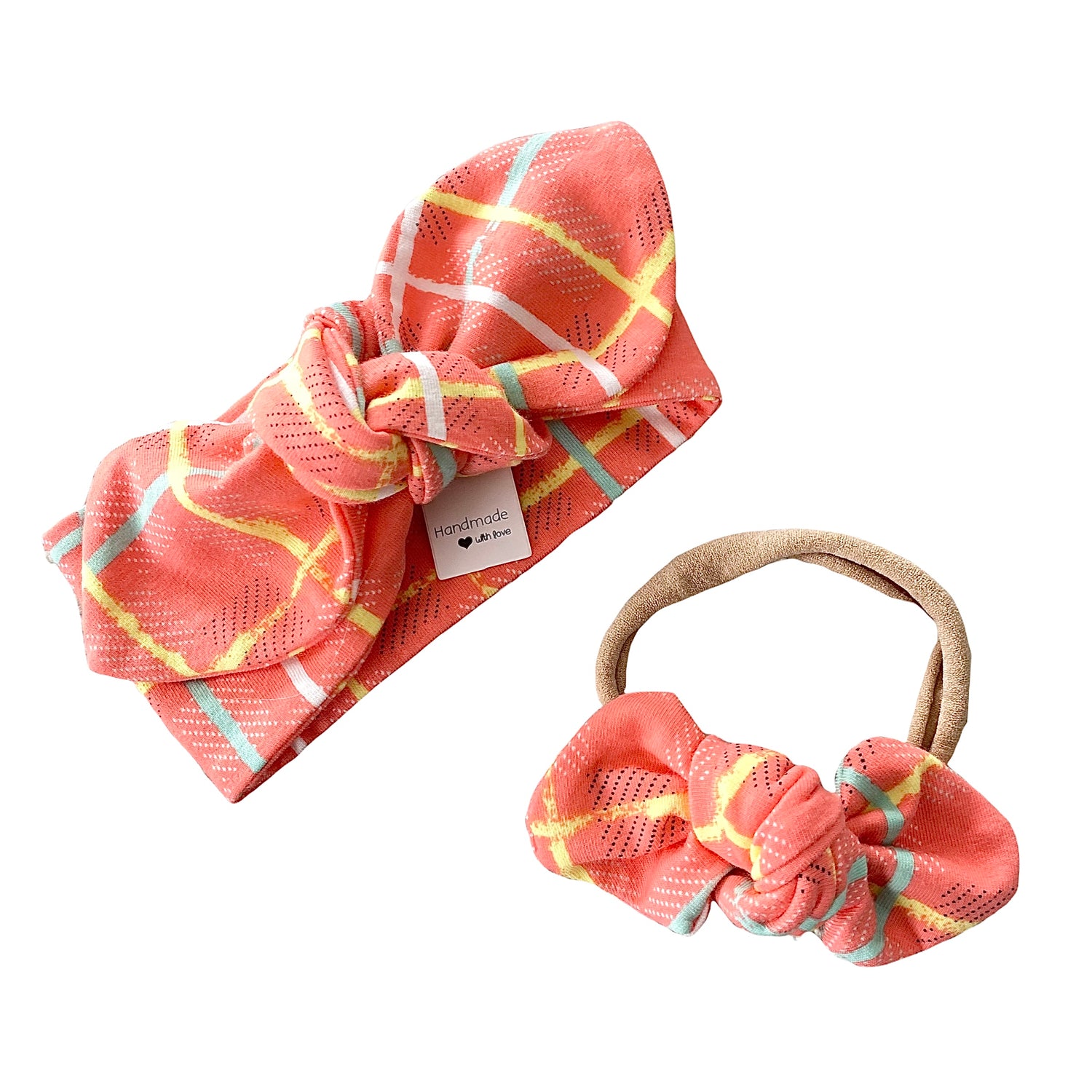 Large Squares on Coral Headbands