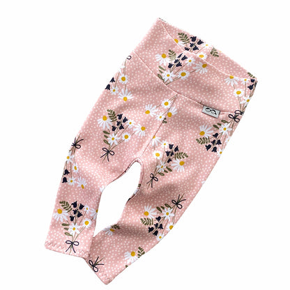 Chamomile Bouquet on Blush Pink Leggings and/or Headbands