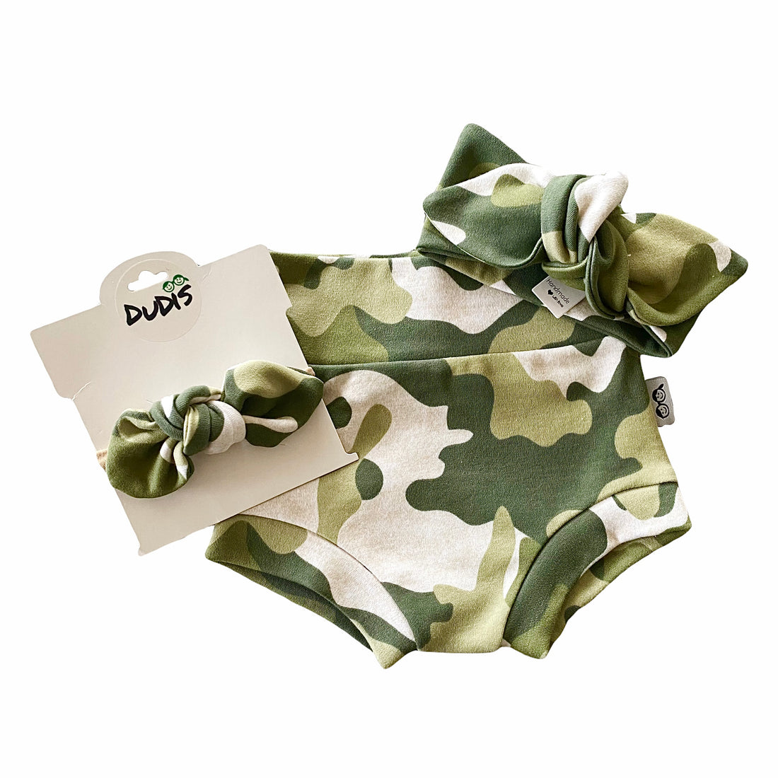 Green Camouflage Bummies and/or Headbands