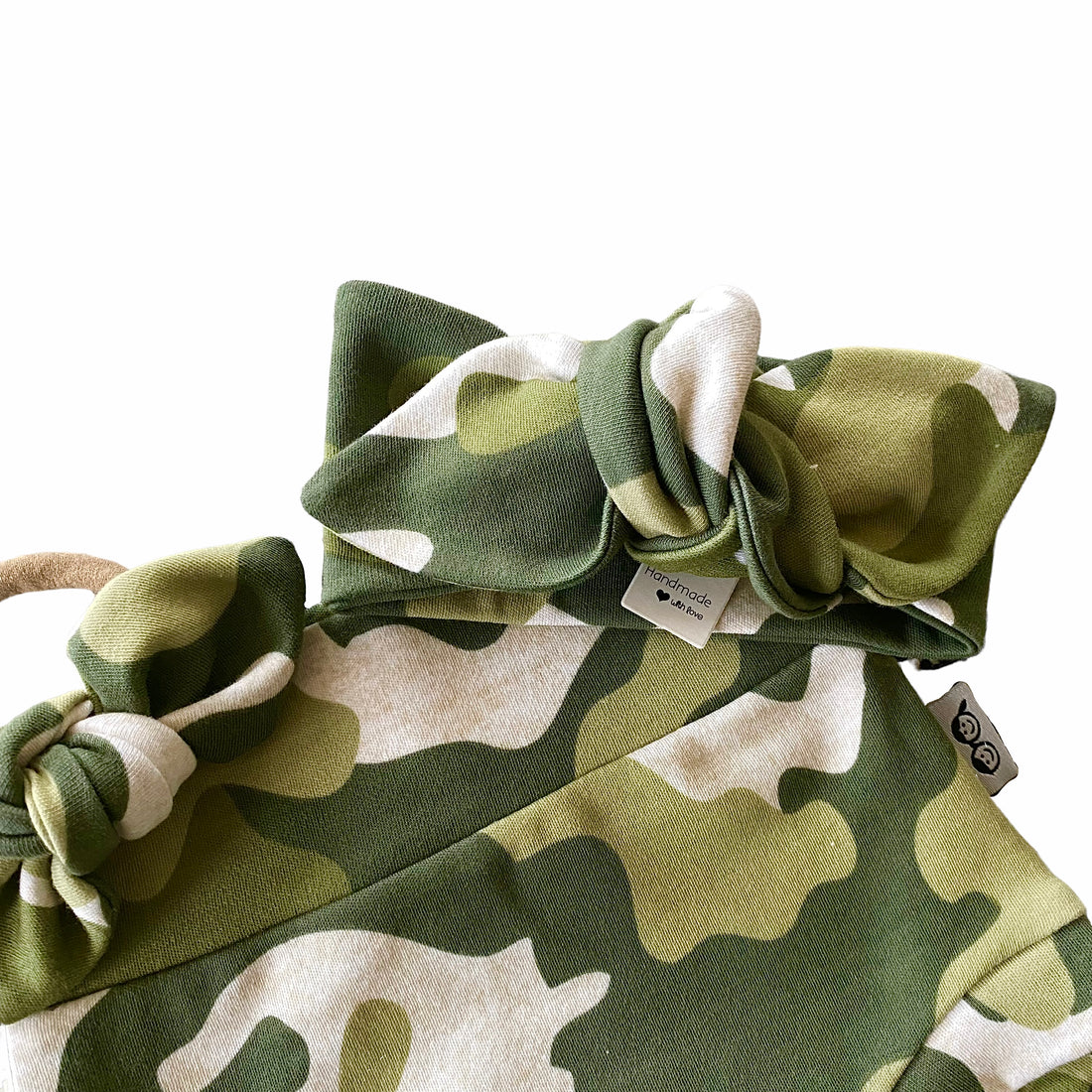 Green Camouflage Bummies and/or Headbands