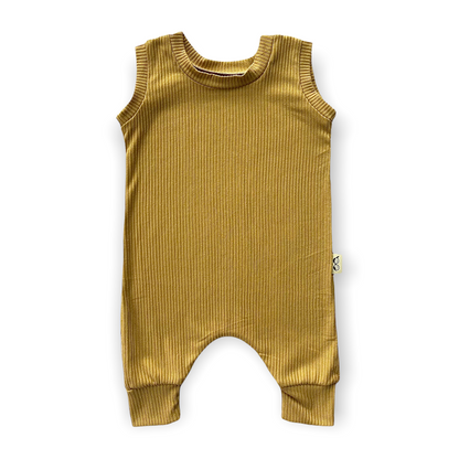 Mustard Rib Harem Romper