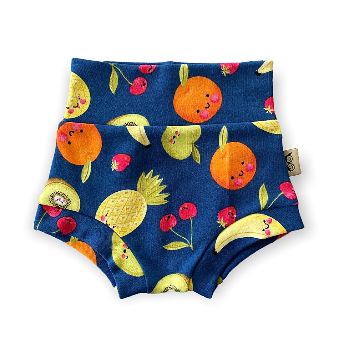 Fun Fruits on Blue Bummies and/or Headbands